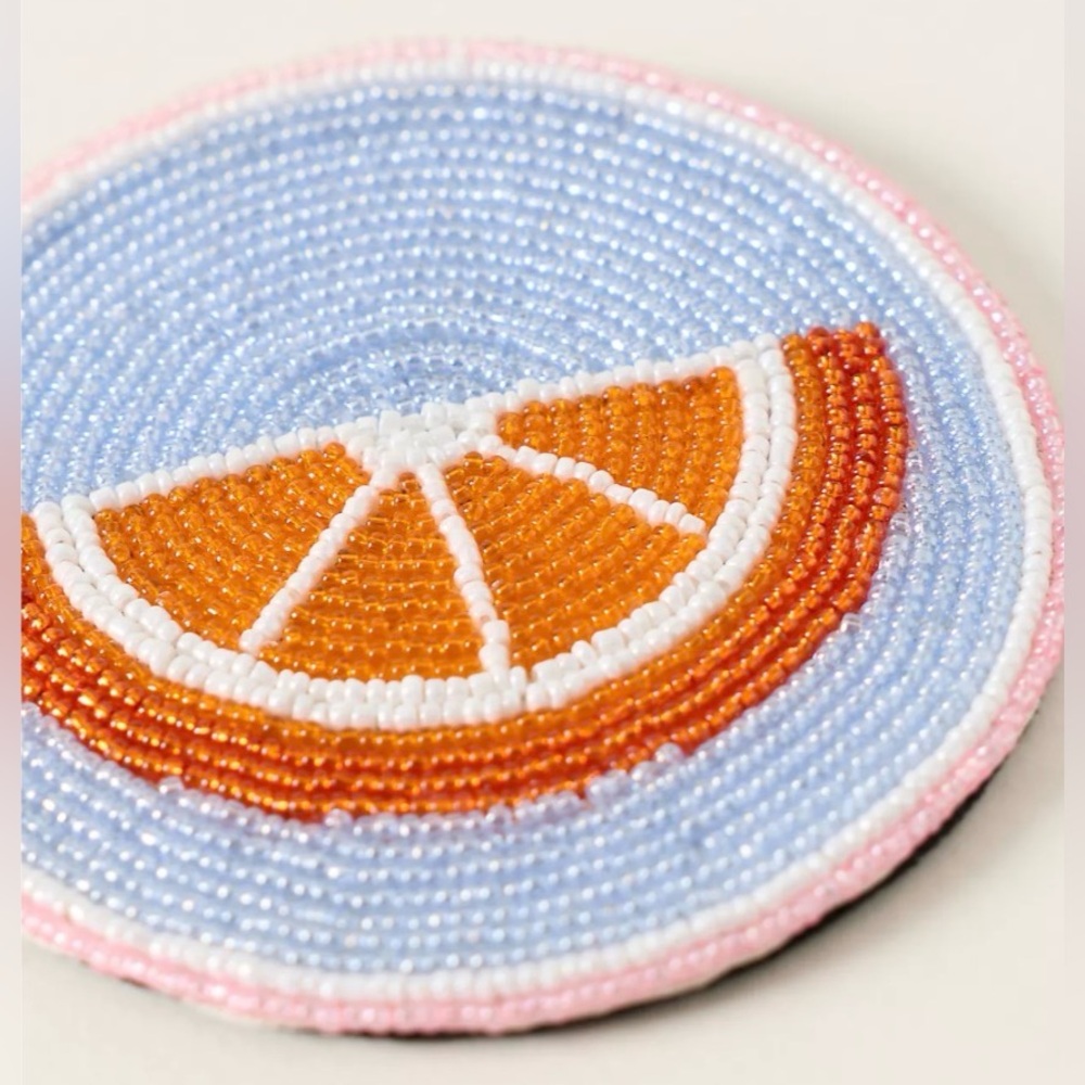 NEW Anthropologie Fiona Coasters: Garnish Edition, Orange - Picture 2 of 5